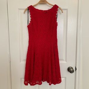 Red lace dress